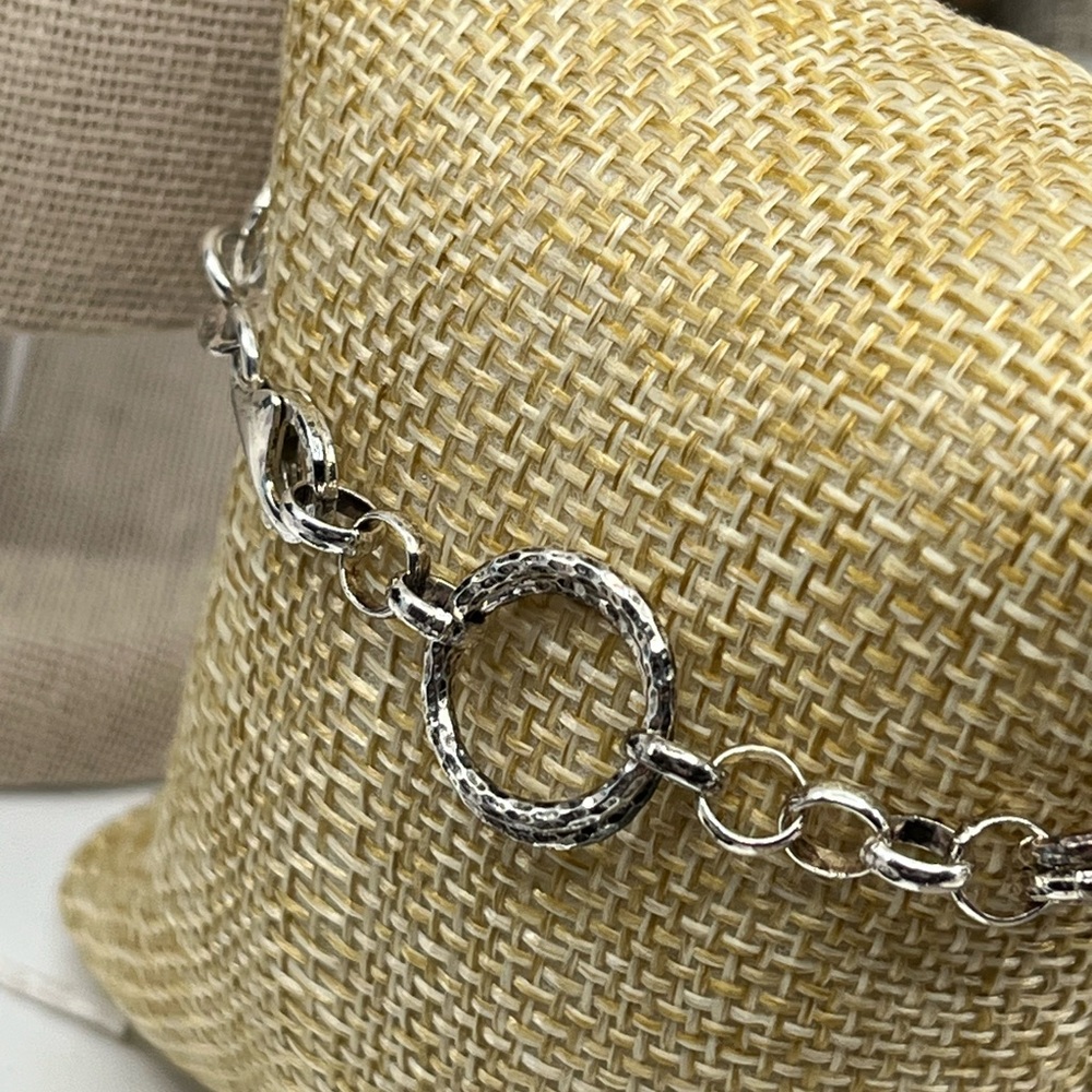 Vintage 1990s Sterling Silver 925 Geometric Bracelet - 7 inches - Picture 8 of 15